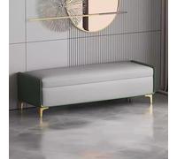 Leather stool with storage space, footstool with metal legs, bed bench, entrance bench with upholstered seat and storage chest for the living room