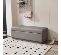 Leather Storage Ottoman for Bed End Padded Bench Pouf Entryway Stylish Footrest 31x12x16 inches (80x30x40cm) Modern Home Decor Multi-functional Furniture