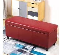 Leather Storage Ottoman For Living Room,Rectangle Lift Top End Of Bed Storage Bench,Solid Wood Storage Trunk Ottoman Multifunction Shoe Bench-F 100x45x42cm(39x18x17inch)