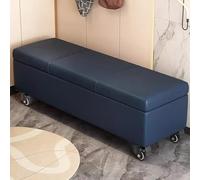Leather Storage Stool with Wheels Padded Footstool for Entryway or Living Room Stylish Ottoman with Hidden Storage Space Versatile Seating Solution.