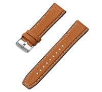 Leather Strap 20mm 22mm 18mm For Amazfit GTS 4 Mini/2 2E For Garmin Venu for Seiko Watch Band for Traditional Watch,Light Brown,White,18mm