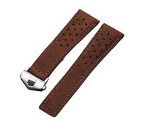 Leather Strap 20mm 22mm 24mm Cow Watch Band Compatible With Tag Heuer Carrera Series Wristband Universal Sport Soft Bracelet(Dark Brown,20mm)