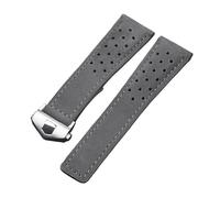 Leather Strap 20mm 22mm 24mm Cow Watch Band Compatible With Tag Heuer Carrera Series Wristband Universal Sport Soft Bracelet(Grey,24mm)