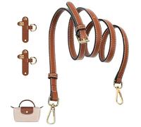 Leather Strap Compatible for Bags, Mini Bag Strap for Long champ, Handbags Straps, Leather Handbag Strap, Punch-Free Adjustable Buckle Design(COLOR:Brown)