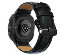 Leather Strap Compatible Galaxy Watch 8 40mm 44mm/8 Classic 46mm Men Women, No Gaps Genuine Leather Replacement strap with Stainless Steel Buckle for Galaxy Watch 8 Classic Smartwatch Black