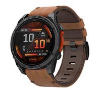 Leather Strap Compatible with Garmin Fenix 8 51mm/Fenix 7X/7X Pro/6X/6X Pro/5X Plus/5X/ Fenix 3/3 HR 26mm Band QuickFit Replacement Straps for Descent MK1/Mk2/ Mk2S、Enduro/Enduro 2