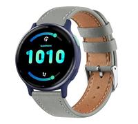 Leather Strap Compatible with Garmin Vivoactive 5/3, 20mm Soft Leather Replacement for Garmin Vivoactive 3 Music/Vivomove 3/Forerunner 245/645 Music (Gray)