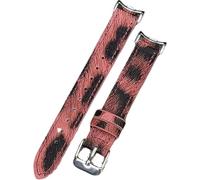 Leather Strap Compatible with Xiaomi Mi Band 10/9/8, Fashion Embossed Pattern Replacement Band with Soft Breathable Leather, Adjustable Wristband for Women for Xiaomi Smart Band 10/9/8 Tracker (Red)