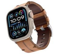 Leather Strap for Apple Watch Ultra 2 49mm, Genuine Leather Replacement Watchband Classic Leather Straps for Apple Watch Ultra 49mm 46mm 45mm 44mm 42mm Series 10 9 8 7 SE Series 6 5 4 3 2 1