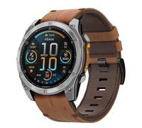 Leather Strap for Garmin Fenix 7, 22mm Genuine Leather Band QuickFit Replacement Strap for Fenix 8 47mm, FEnix 6, FEnix 6 Pro, FENix 5, FENix 5 Plus, Forerunner 935/945, Instinct 2, Approach S62