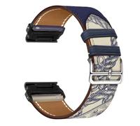 Leather Strap for Garmin Fenix 8 43mm Watch Band for fenix 7s 6s Pro 5s Plus Replacement Band Compatible with Garmin Epix Pro 42mm Descent MK3i 43mm Wristband (blue A,QuickFit 20mm)