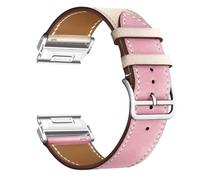 Leather Strap for Garmin Fenix 8 43mm Watch Band for fenix 7s 6s Pro 5s Plus Replacement Band Compatible with Garmin Epix Pro 42mm Descent MK3i 43mm Wristband (white pink,QuickFit 20mm)