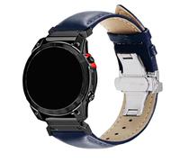 Leather Strap for Garmin Fenix E Quatix 8 47mm 7 6 5 Watch Band MARQ Descent G2 G1 S62 S70 Epix Pro 47mm Metal Butterfly Buckle Replacement Band Instinct 2 E 3 45mm Wristband (22mm blue)
