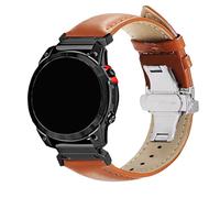 Leather Strap for Garmin Fenix E Quatix 8 47mm 7 6 5 Watch Band MARQ Descent G2 G1 S62 S70 Epix Pro 47mm Metal Butterfly Buckle Replacement Band Instinct 2 E 3 45mm Wristband (22mm brown)