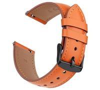 Leather Strap for Garmin Forerunner 255 Strap,265 Stra p,Venu 2 Stra p/Venu 3 Stra p/Vivoactive 4 45mm,22mm Width Leather Quick Release Band for 255/265 Music,Legacy Hero (Orange Brown, 22mm)
