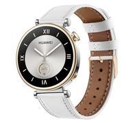 Leather Strap for Huawei Watch GT6/GT5/GT 4 41mm, 18mm Leather Band Soft Elegant Slim Replacement Bands Wristband for Women Men, White
