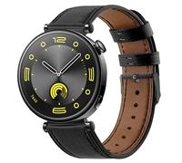 Leather Strap for Huawei Watch GT6/GT5/GT 4 41mm, 18mm Leather Band Soft Elegant Slim Replacement Bands Wristband for Women Men, Black