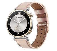 Leather Strap for Huawei Watch GT6/GT5/GT 4 41mm, 18mm Leather Band Soft Elegant Slim Replacement Bands Wristband for Women Men, Light Pink