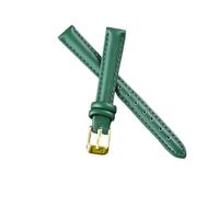 Leather Strap for Quick Disassembly and Replacement Vintage for Men and Women Thick and Soft(Green (Gold Buckle),22mm)