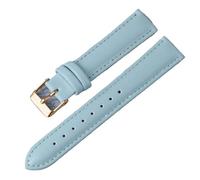 Leather Strap for Quick Disassembly and Replacement Vintage for Men and Women Thick and Soft(Light Blue (Rose Gold),16mm)