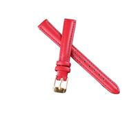Leather Strap for Quick Disassembly and Replacement Vintage for Men and Women Thick and Soft(Red (Rose Gold),16mm)