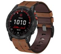 Leather Strap Garmin Fenix 7X Band, 26mm QuickFit Genuine Leather Band Replacement Strap for Garmin Fenix 7X/Fenix 6X/Fenix 6X Pro/Fenix 5X/Fenix 5X Plus/Fenix 3/HR/Descent MK1/D2 Delta PX/D2 Charlie