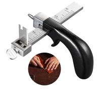 Leather Strap Strip Cutter, 4-Inch Scale, 3 Stainless Steel Blades, Ergonomic Aluminium Handle