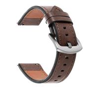 Leather Strap Watchband Compatible With Amazfit Balance Smart Wristband Quick Release Bracelet Compatible With Omega For Seiko Watch Accessories(Dark Brown,20mm Universal)