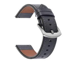 Leather Strap Watchband Compatible With Amazfit Balance Smart Wristband Quick Release Bracelet Compatible With Omega For Seiko Watch Accessories(Blue,22mm Universal)