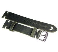 leather strap white stitching 20 mm / 16 mm band, retro quality strap, marine green BS, top quality.