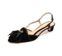Leather/Suede Shoe with Piume Feathers - female - Tod's - Pumps - Black - 3 UK - Shoes 3 UK