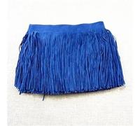 Leather Suede Tassel Lace Leathers Ribbon Fringe for Bag Clothing Sewing Accessories Manual Decoration Trim for DIY Craft Sewing(TF005-RoyalBlue4,30cm)