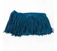 Leather Suede Tassel Lace Leathers Ribbon Fringe for Bag Clothing Sewing Accessories Manual Decoration Trim for DIY Craft Sewing(TF005-PeacockBlue28,15cm)
