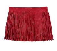 Leather Suede Tassel Lace Leathers Ribbon Fringe for Bag Clothing Sewing Accessories Manual Decoration Trim for DIY Craft Sewing(TF005WatermelonRed37,25cm)
