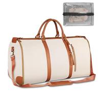 Leather Suit Bag for Travel Man Women Folding Garment Bag Luggage Duffels Bag for Jackets Shoes Weekends Bag Organizers