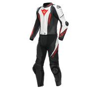 Leather suit Man Dainese LAGUNA SECA 5 2PCS Black/White/Lava-Red