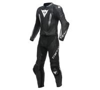Leather suit Man Dainese LAGUNA SECA 5 2PCS perforated Black/Black/White