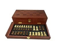 Leather Surface Chess Set, Folding Storage Board with Exquisite Design for Beginners & Professional Players