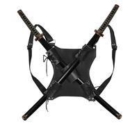 Leather Sword Sheath Holster, Adjustable Medieval Faux Leather Back Sword Frog Vintage Double Back Sword Holster Cosplay Sword Belt Frog Renaissance Knight Mercenary Sword Holster For Knight Warrior