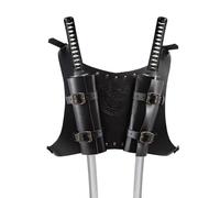 Leather Sword Sheath Holster,Vintage Medieval Double Back Sword Holster Cosplay Sword Belt Frog Adjustable Scabbard Back Holder Shoulder Sheath Viking Warrior Costume Renaissance LARP (BlackA)