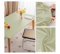 Leather Table Cover Protector Table Pad Vinyl Wipeable Tablecloth Wipeable Waterproof and Oil-Proof Faux Leather Table Cloths with Elastic Edge Non Slip Rectangle Dining Table Mat(90x150cm,Green)
