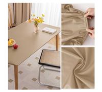 Leather Table Cover Protector Table Pad Vinyl Wipeable Tablecloth Wipeable Waterproof and Oil-Proof Faux Leather Table Cloths with Elastic Edge Non Slip Rectangle Dining Table Mat(90x150cm,Khaki)