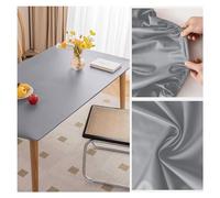 Leather Table Cover Protector Table Pad Vinyl Wipeable Tablecloth Wipeable Waterproof and Oil-Proof Faux Leather Table Cloths with Elastic Edge Non Slip Rectangle Dining Table Mat(90x160cm,Gray)