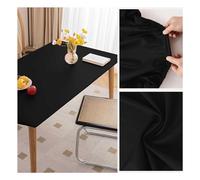 Leather Table Cover Protector Table Pad Vinyl Wipeable Tablecloth Wipeable Waterproof and Oil-Proof Faux Leather Table Cloths with Elastic Edge Non Slip Rectangle Dining Table Mat(90x150cm,Black)