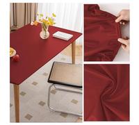 Leather Table Cover Protector Table Pad Vinyl Wipeable Tablecloth Wipeable Waterproof and Oil-Proof Faux Leather Table Cloths with Elastic Edge Non Slip Rectangle Dining Table Mat(90x180cm,Burgundy)