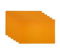 Leather Table Mats, Set of 6 Leather Placemats, Classic Reversible Design, Non-Slip Heat Resistant Kitchen Table Mats for Kitchen Dining Table Supplies (Yellow)