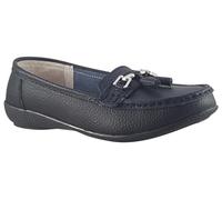 Leather Tassel Loafers BLACK 6