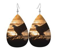 Leather Teardrop Earrings For Women, Backlit Eagle Lightweight Dangle Earrings Fashion Jewelry Gifts For Women Ladies