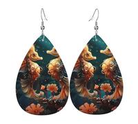 Leather Teardrop Earrings for Women, Beautiful Seahorse Couple Print Lightweight Drop Dangle Earrings Fashion Jewelry Gift