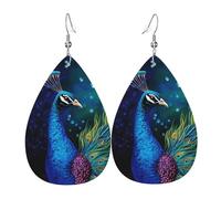 Leather Teardrop Earrings For Women, Colored Peacock Lightweight Dangle Earrings Fashion Jewelry Gifts For Women Ladies